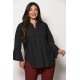 Plus Size Μπλούζα Μπροντερί Μαύρο