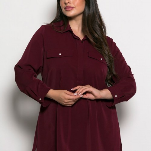 Plus Size Μπλούζα Margaret Μπορντώ