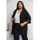 Plus Size Ζακέτα Πλεκτή Μαύρο
