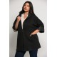 Plus Size Ζακέτα Πλεκτή Μαύρο
