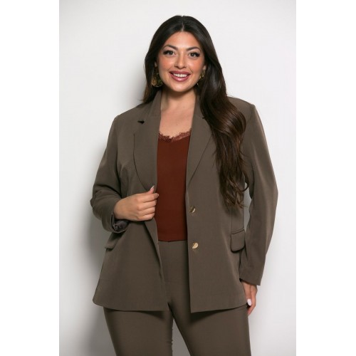 Plus Size Σακάκι Ανορθωτικό Casual Πούρο