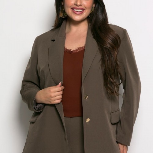 Plus Size Σακάκι Ανορθωτικό Casual Πούρο