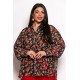 Plus Size Πουκαμίσα Oversized Μαύρο Σοκολά