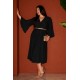 Plus Size Φόρεμα Midi Πλισέ Μαύρο