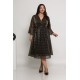 Plus Size Φόρεμα Midi Πλισέ Bronze
