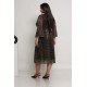 Plus Size Φόρεμα Midi Πλισέ Bronze