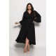 Plus Size Φόρεμα Με Βολάν Μαύρο