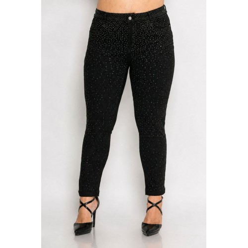 Plus Size Παντελόνι Jean Strass Μαύρο
