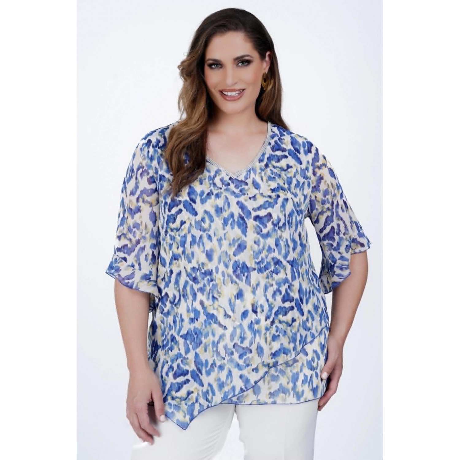 Μπλούζα μουσελίνα blue 1-2416-2