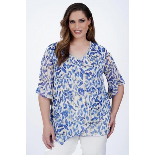 Μπλούζα μουσελίνα blue 1-2416-2