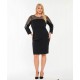 Plus Size Φόρεμα Με Τούλι Μαύρο Χρυσό