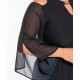 Plus Size Φόρεμα Μουσελίνα Μαύρο Animal