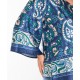 Plus Size Μπλούζα Satin Print Μπλε