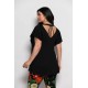 Plus Size Μπλούζα Με Άνοιγμα Πίσω Μαύρο