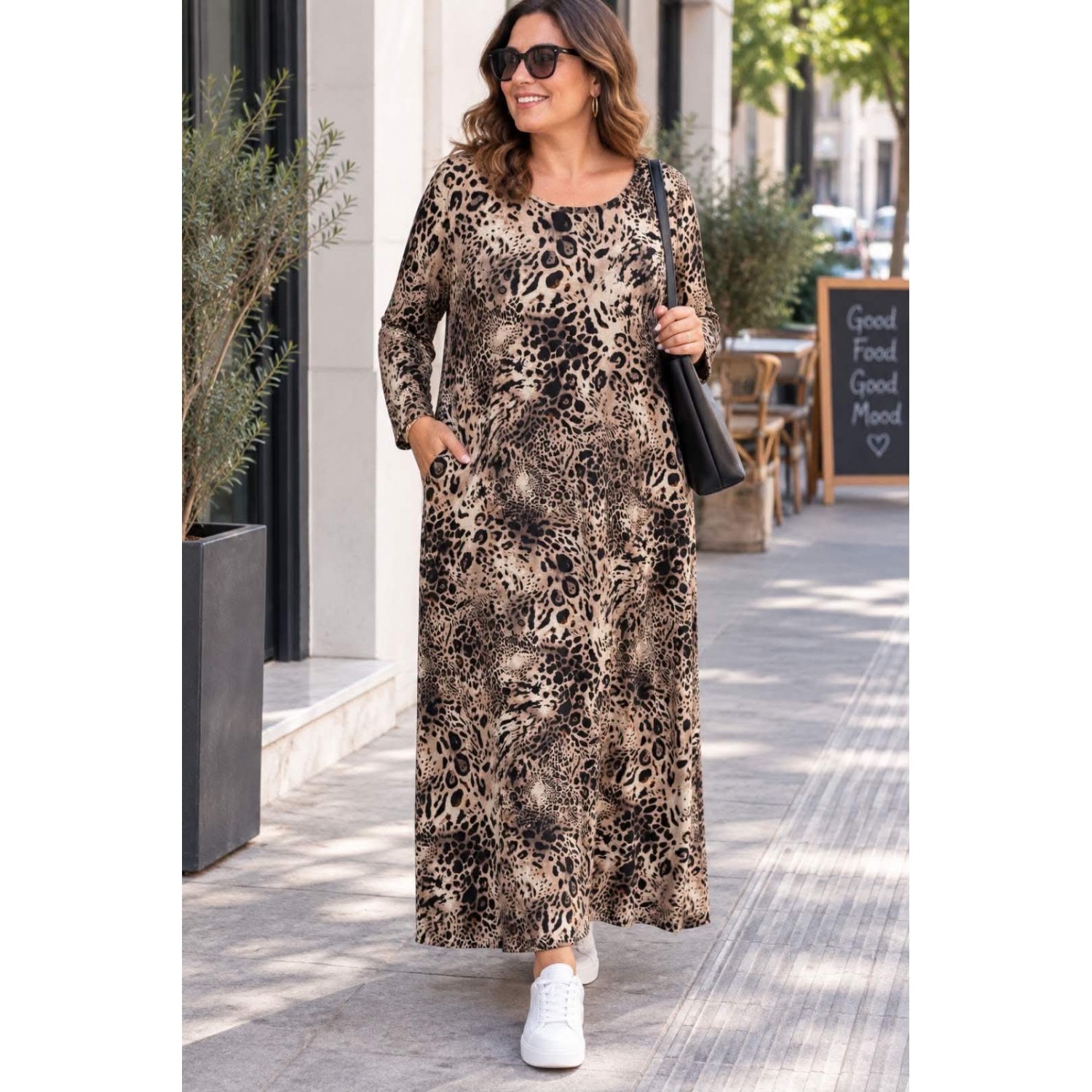 Plus Size Φόρεμα Ελαστικό Animal