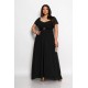 Plus Size Φόρμα Ολόσωμη Με Πέπλο Μαύρο