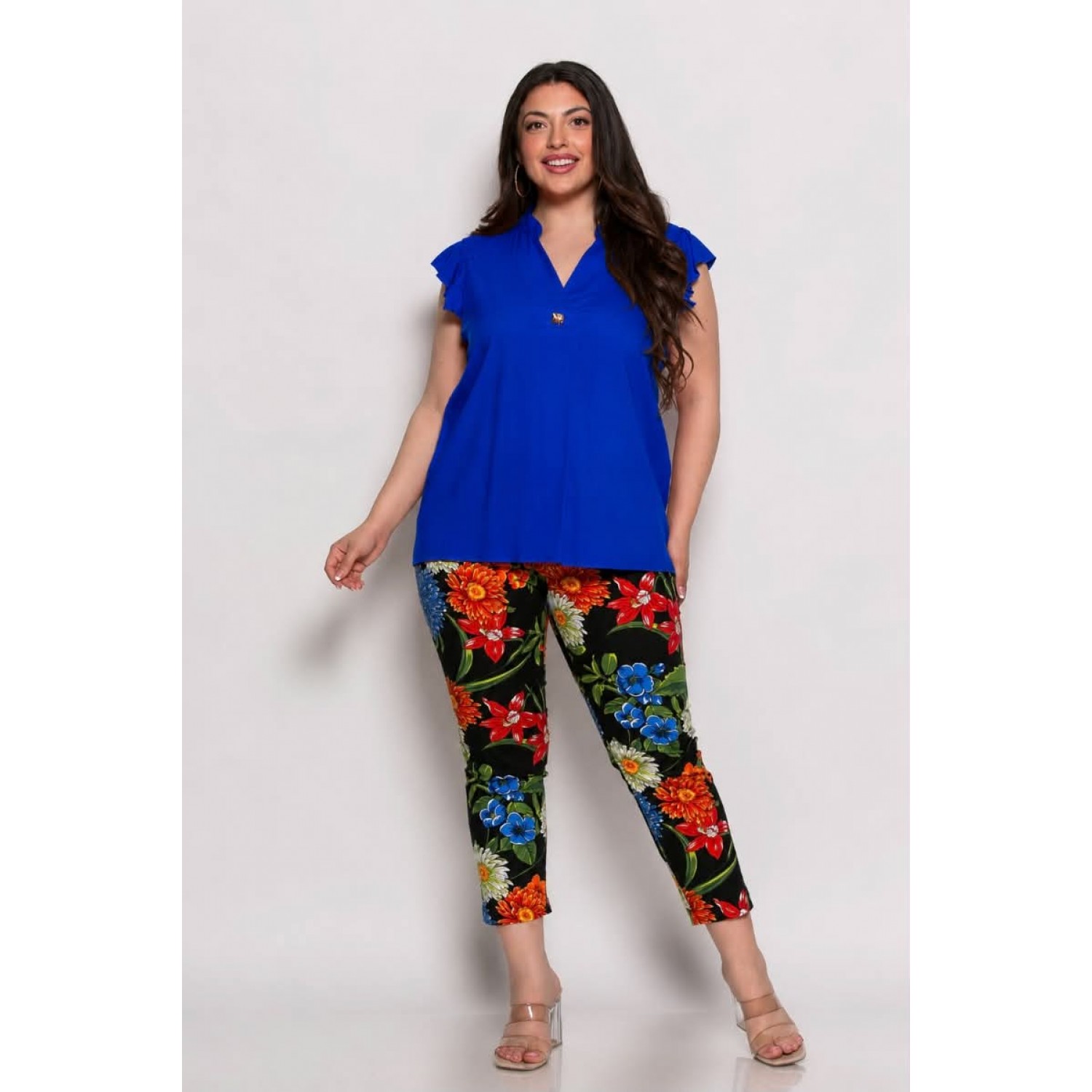 Plus Size Μπλούζα Minimal Detail Ρουά