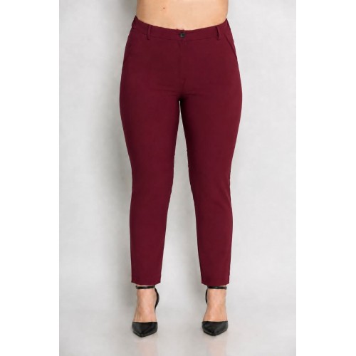 Plus Size Παντελόνι Ανορθωτικό Μπορντό