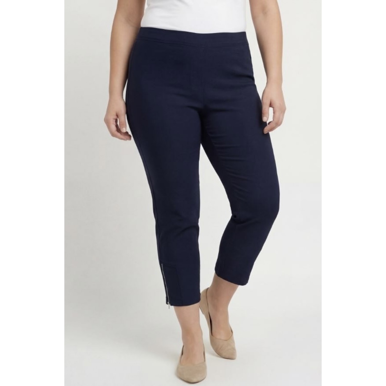 Plus Size Παντελόνι Κάπρι Μπλε