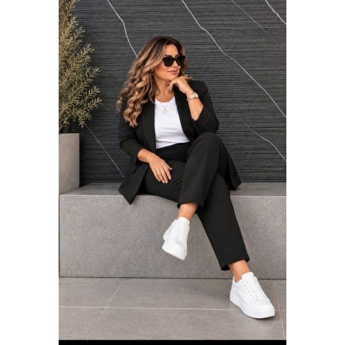 Plus Size Σετ Κουστούμι Μαύρο