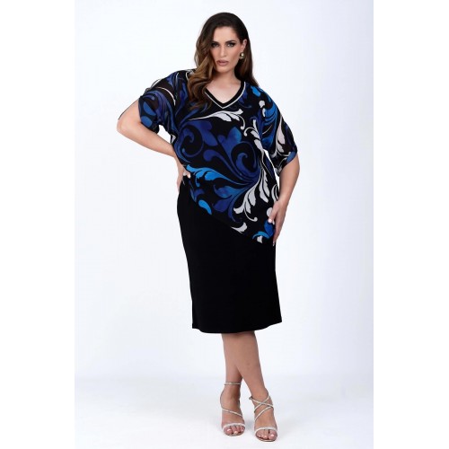 Plus Size φόρεμα διπλό Μουσελίνα