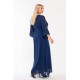 Plus Size Φόρεμα Μουσελίνα Μπλέ
