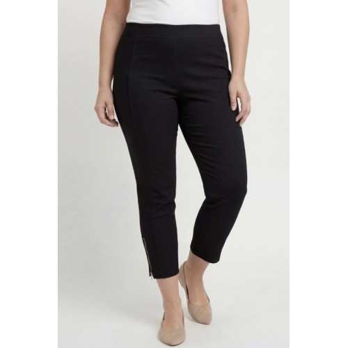 Plus Size Παντελόνι Κάπρι Μαύρο