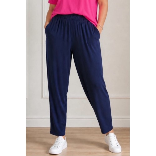 Plus Size Παντελόνι Viscose Μπλε
