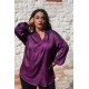 Plus Size Μπλούζα Satin Μαύρο Magenda