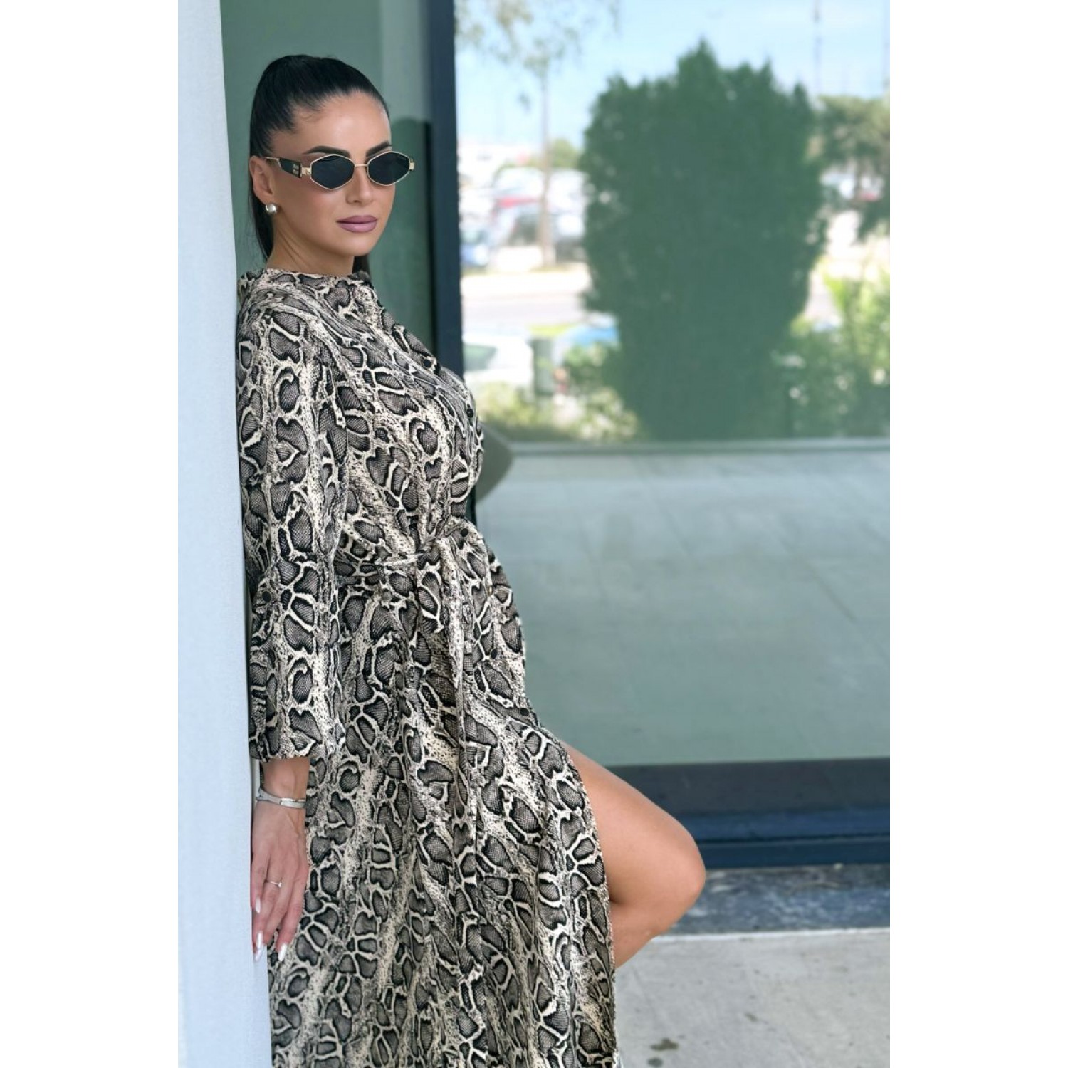 Plus Size Φόρεμα Σεμιζιέ Φίδι