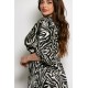 Φόρεμα Ezra Dress Midi Σατέν 2-7258-5 Μαύρο-Εκρού