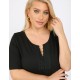 Μπλούζα Viscose Με Δαντέλα 1-2168-1 Μαύρο
