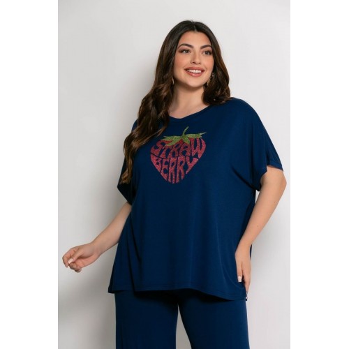 Μπλούζα Straweberry Ελαστική 2-3004-2 Μπλέ