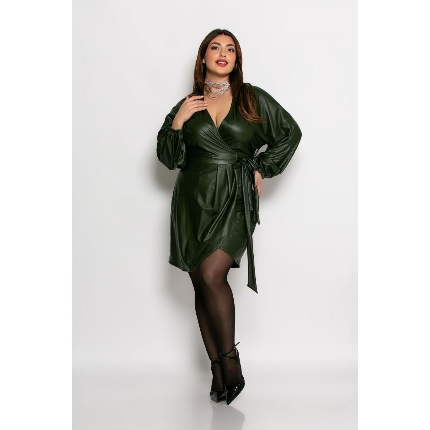 Φόρεμα Sexy Satin Κρουαζέ Κίτρινο Καφέ Κωδικός: 2-7220-3
