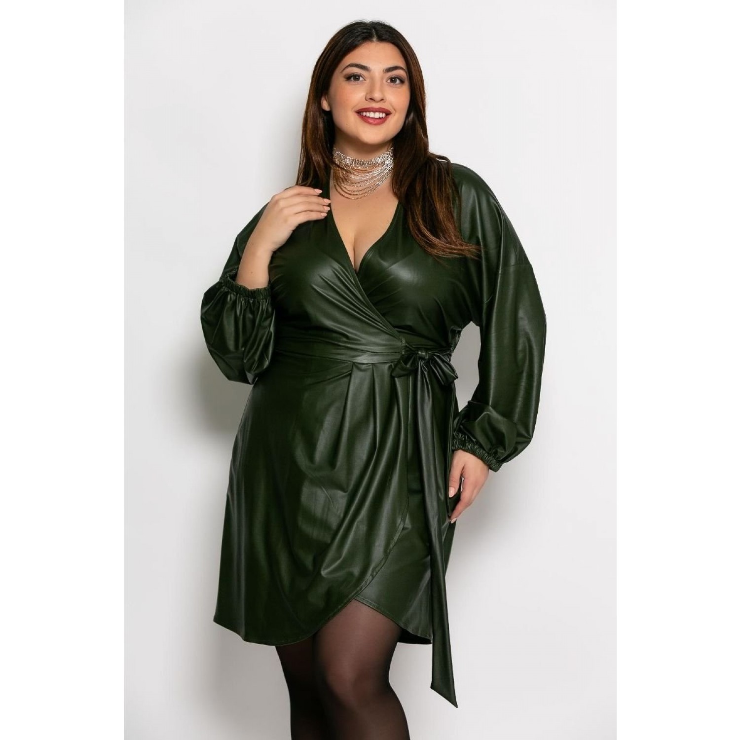 Φόρεμα Sexy Satin Κρουαζέ Κίτρινο Καφέ Κωδικός: 2-7220-3