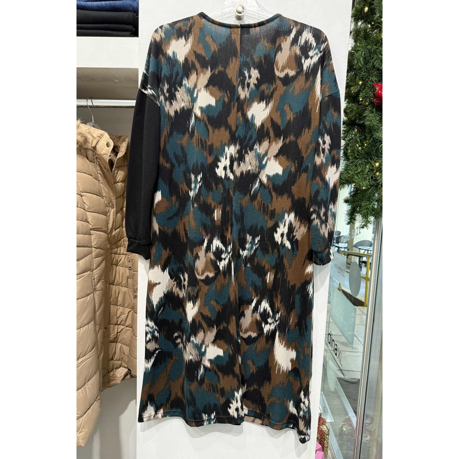 Φόρεμα Πλεκτό Oversized Κωδικός: 3-6006-1 Μαύρο Ζακάρ