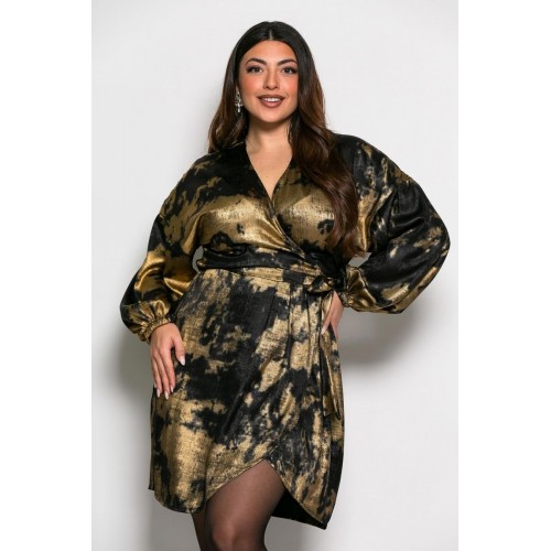 Φόρεμα Sexy Satin Κωδικός: 2-7220-4 Μαύρο Χρυσό