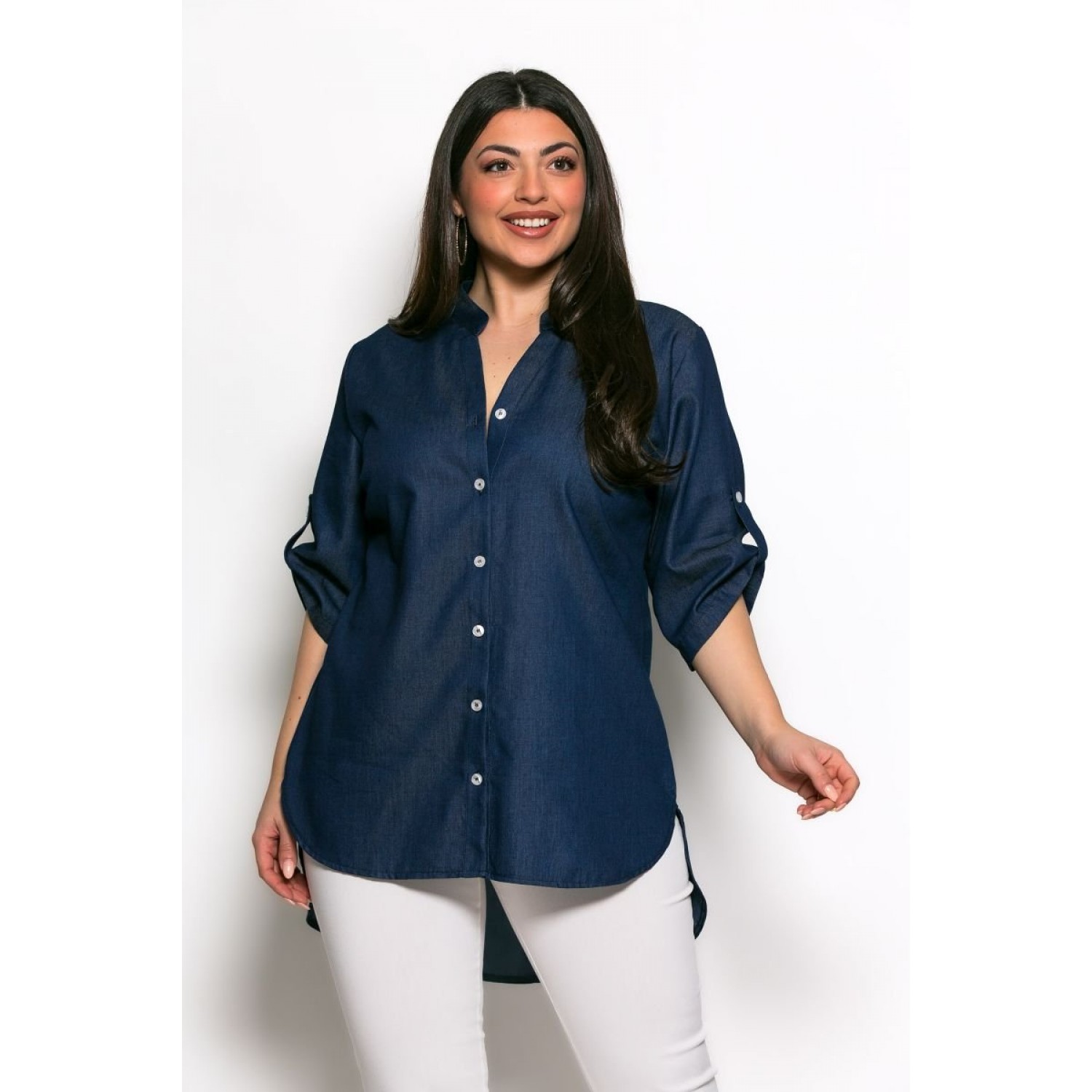 Mπλούζα Sara Oversized Με Τρουακάρ Μανίκια Μπλε