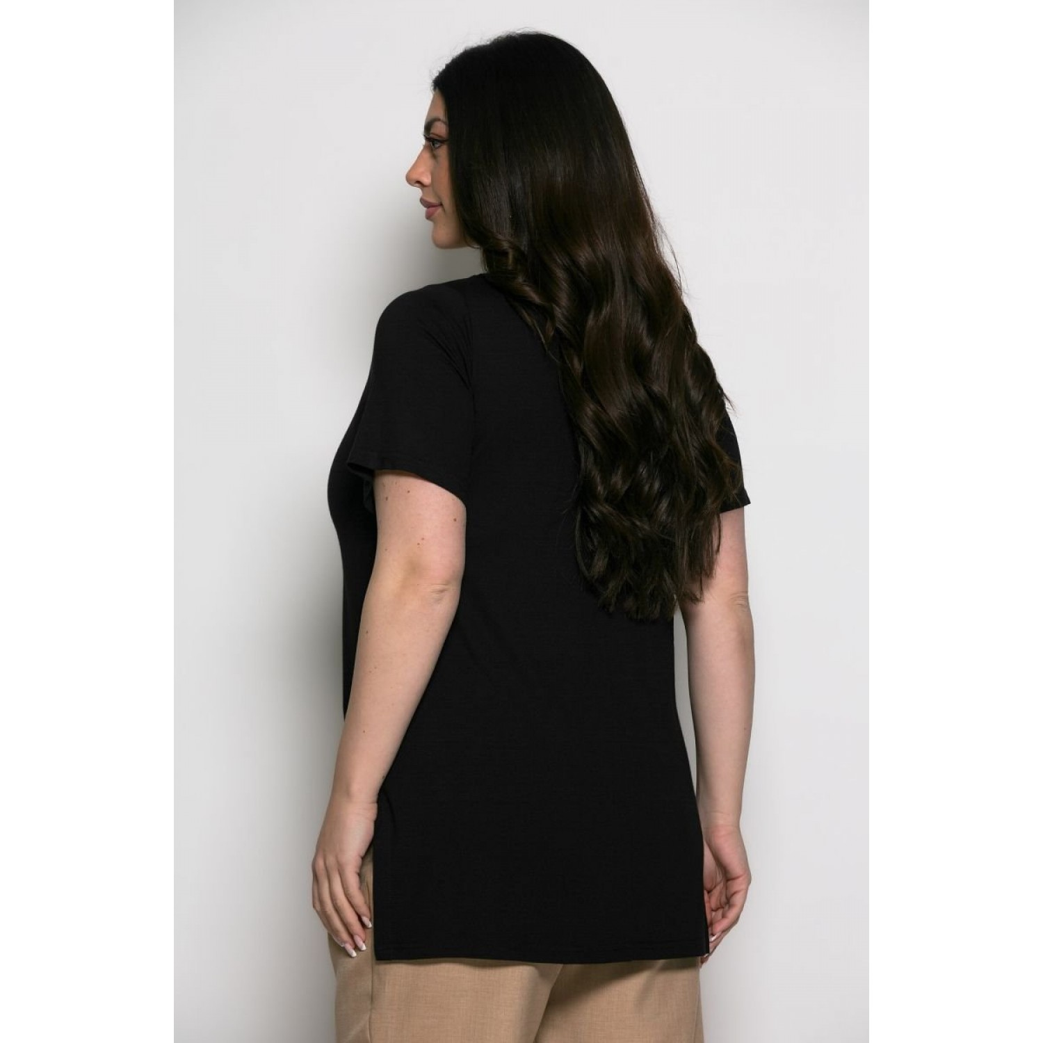 Mπλούζα Chic T-shirt Me Strass Μαύρο