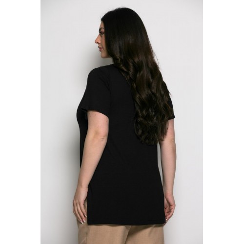 Mπλούζα Chic T-shirt Me Strass Μαύρο