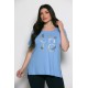 Mπλούζα Chic T-shirt Me Strass Σιέλ