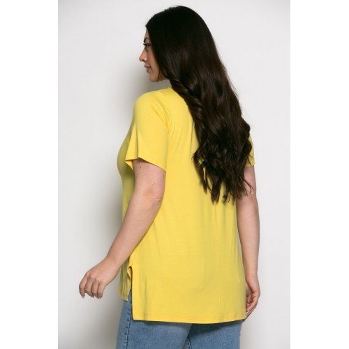 Mπλούζα Chic T-shirt Me Strass Κίτρινο