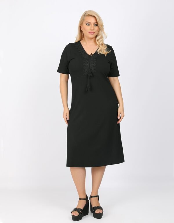 Φόρεμα Viscose Κωδικός: 1-2172-1 Μαύρο - Image 2