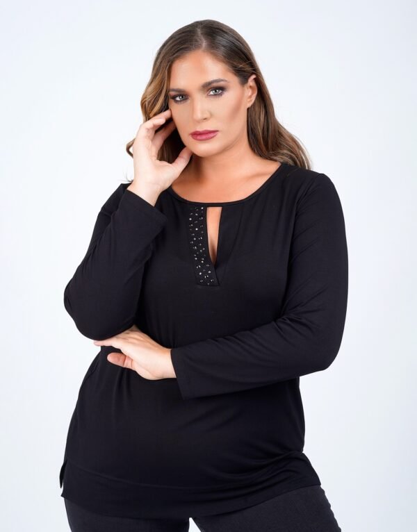 Μπλούζα viscose Κωδικός: 1-2285-1 Μαύρη