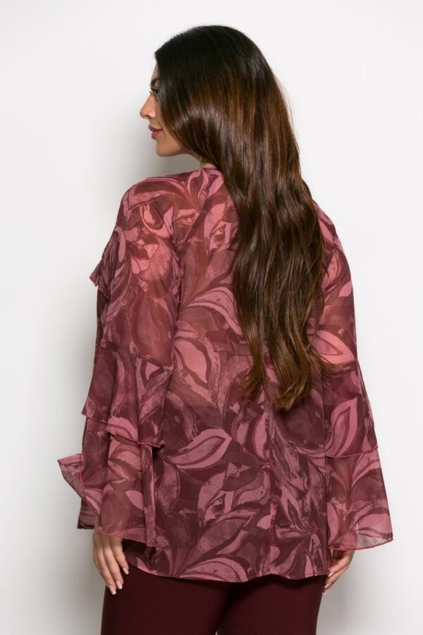 Μπλούζα Victoria Εμπριμέ Με Βολάν Dusty Pink Ροζ Κωδικός:2-3105-3 - Image 2