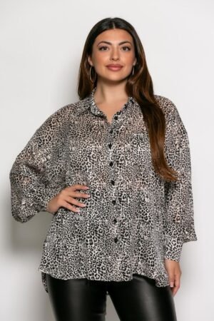 Πουκαμίσα Savina Oversized Animal Lurex Κωδικός: 2-5691-1