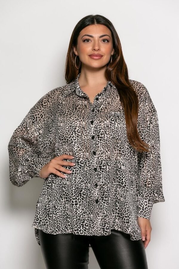 Πουκαμίσα Savina Oversized Animal Lurex Κωδικός: 2-5691-1