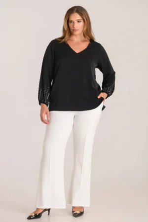 Μπλούζα Με Στρας Κωδικός: 4-0901-1 Μαύρο