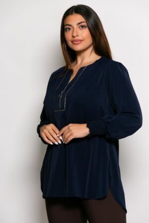 Μπλούζα Με Φερμουάρ Κωδικός: 2-3808-4 Μπλε