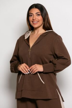 Μπλούζα Feather Φούτερ Κωδικός: 2-3935-2 Καφέ